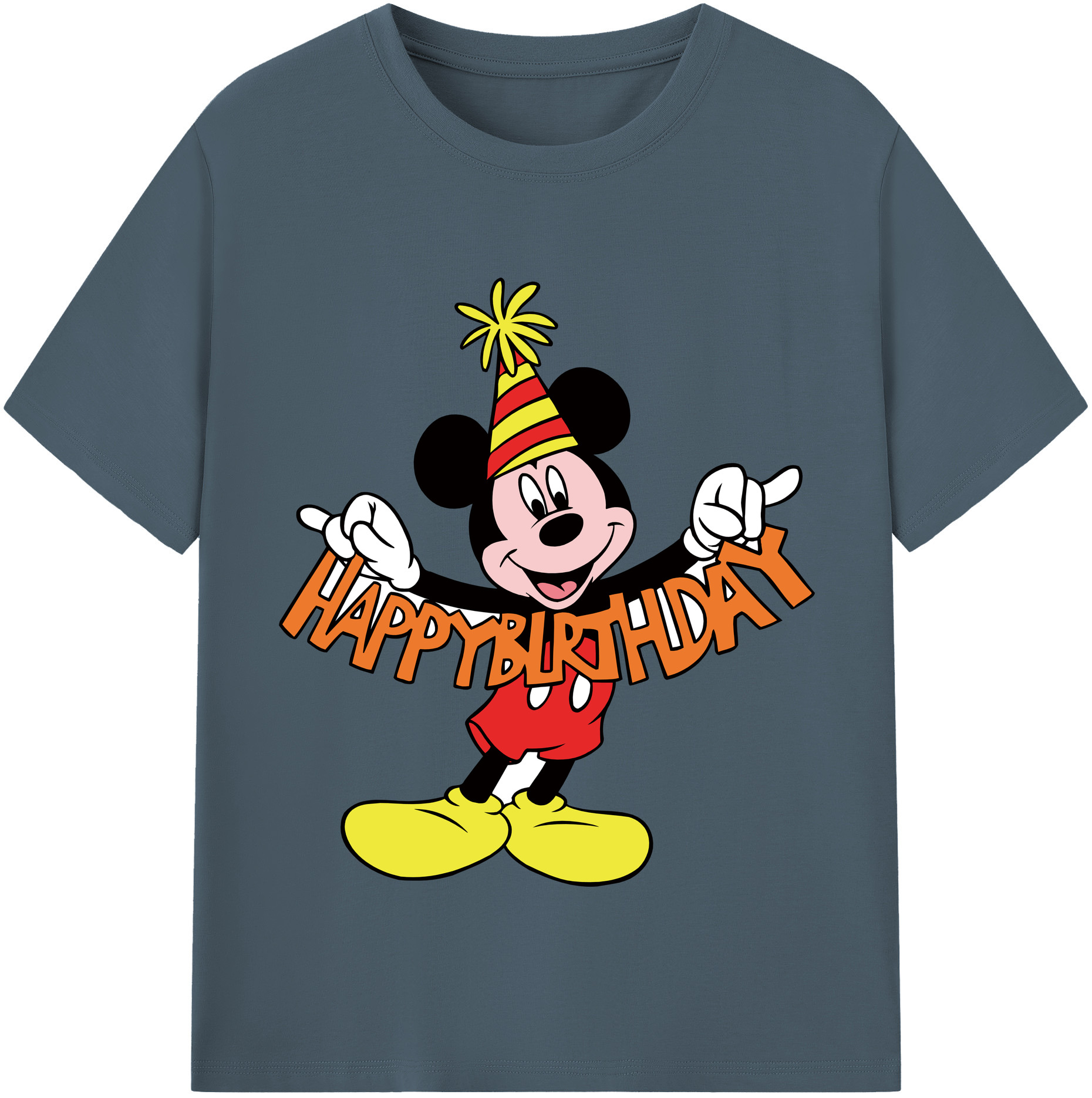 （画像用） ミッキーマウス Mickey Mouse 綿100％半袖Tシャツ（フロントプリント）